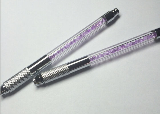 中国 最も新しいピンクの水晶マニュアルの永久的な入れ墨のペンの眉毛のハンドメイドのペン サプライヤー