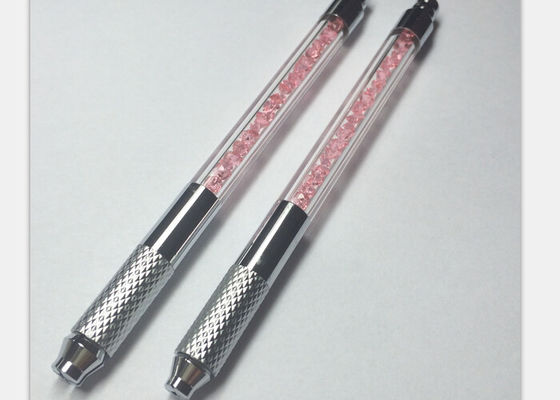 中国 水晶ピンク マニュアルの永久的な眉毛はLock-Pin装置が付いている入れ墨をペンで書く サプライヤー