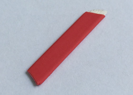 中国 使い捨て可能で赤く永久的な構造の針、眉毛の入れ墨の刃の針 サプライヤー