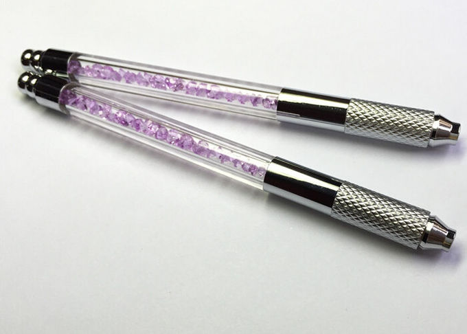 紫色の水晶手動入れ墨のペン、Disposaleの刃の永久的な構造の入れ墨マニュアルのペン 0