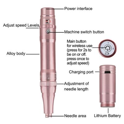 人気ワイヤレスタトゥー銃 ボディマシン 長さ136*20mm マイクロブレード ワイヤレスPMU 眉毛 髪 眉毛 サプライヤー