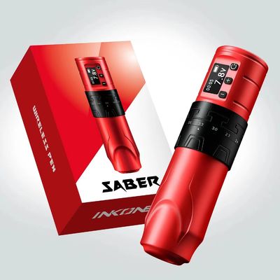 1500mAh ワイヤレス タトゥー銃 INKONE SABER コアレス タトゥーマシンペン 強力なモーター ロングストローク 4.2mm 航空機 アルミ サプライヤー