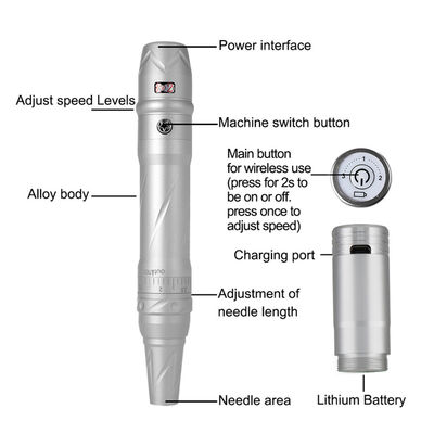 小型タトゥー 電動無線 再充電可能 プロフェッショナル リップタトゥーマシン サプライヤー