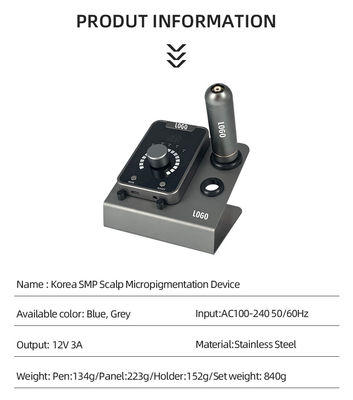 電気銃型 SMP 永久化粧とスイスモータータトゥーマシン付きの頭皮マイクロピグメンテーション装置 ブラックブルー サプライヤー