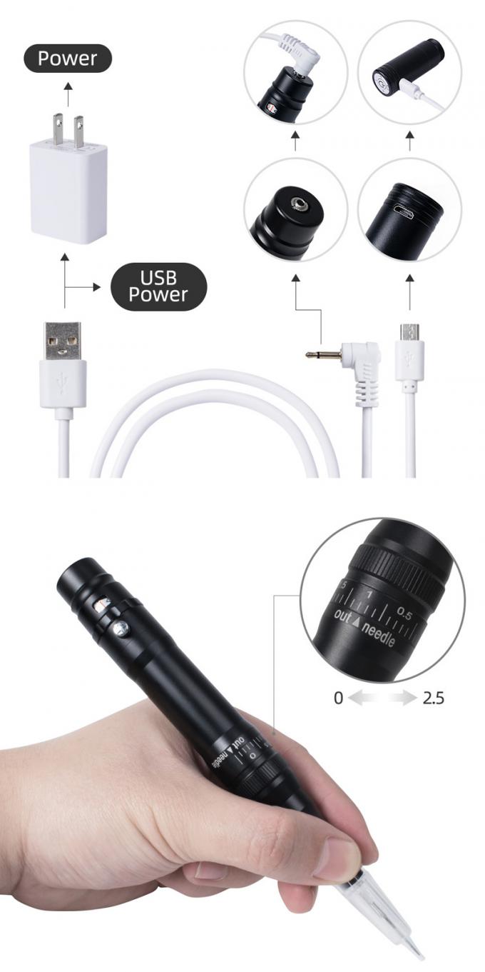 プロ バッテリー 眉毛 タトゥー マシン 0-3.5mm 針突出と無線デザイン 4