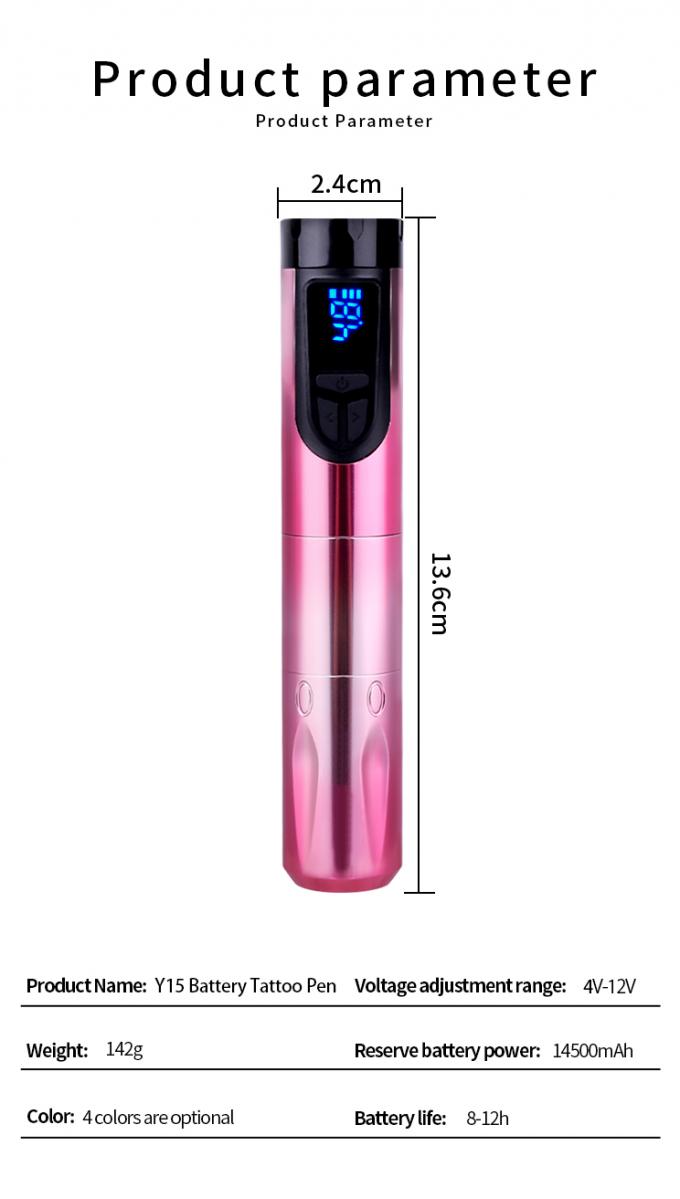 14500mAh 備蓄電池 パワー ワイヤレス タトゥー マシン LCD ディスプレイと交換可能な電池 航空機 アルミ デザイン 6