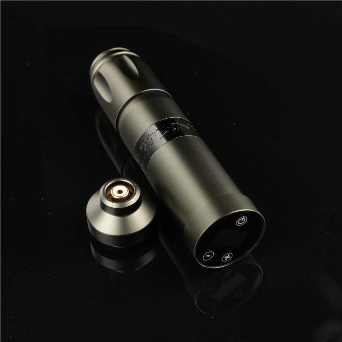ステンレス鋼 1800mAh NARW ワイヤレス タトゥーマシン 1 OLED ディスプレイ タッチスクリーン バッテリー 回転 タトゥーガン タトゥーペンは RCA パワー付き 8