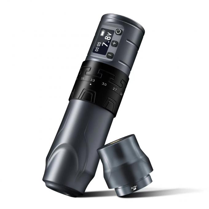 1500mAh ワイヤレス タトゥー銃 INKONE SABER コアレス タトゥーマシンペン 強力なモーター ロングストローク 4.2mm 航空機 アルミ 4