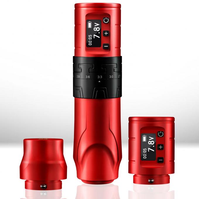 1500mAh ワイヤレス タトゥー銃 INKONE SABER コアレス タトゥーマシンペン 強力なモーター ロングストローク 4.2mm 航空機 アルミ 6