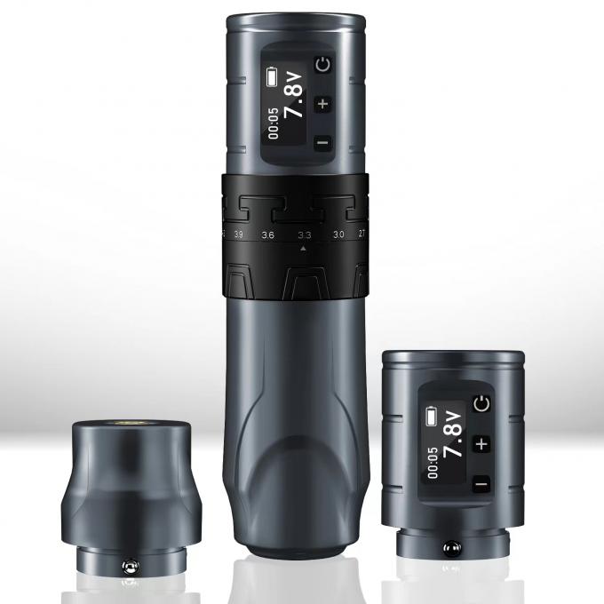 1500mAh ワイヤレス タトゥー銃 INKONE SABER コアレス タトゥーマシンペン 強力なモーター ロングストローク 4.2mm 航空機 アルミ 7