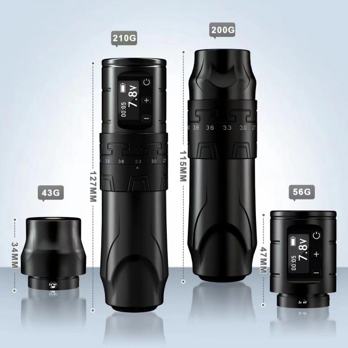 1500mAh ワイヤレス タトゥー銃 INKONE SABER コアレス タトゥーマシンペン 強力なモーター ロングストローク 4.2mm 航空機 アルミ 10