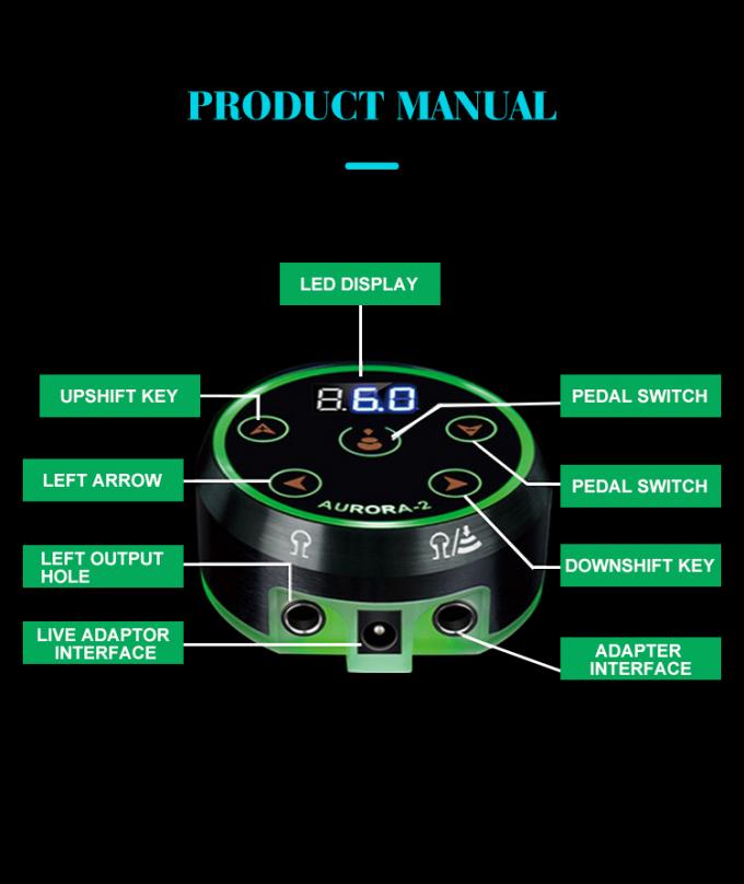 デジタル液晶ディスプレイタッチスクリーン ミニオーロラII タトゥー電源 388g タトゥーマシン用のパッケージ重量 7