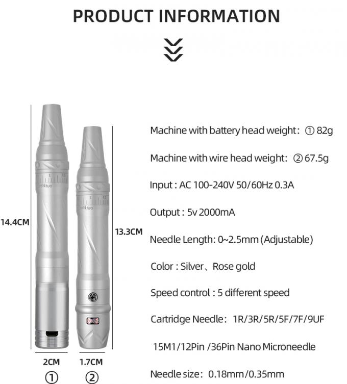 小型タトゥー 電動無線 再充電可能 プロフェッショナル リップタトゥーマシン 1