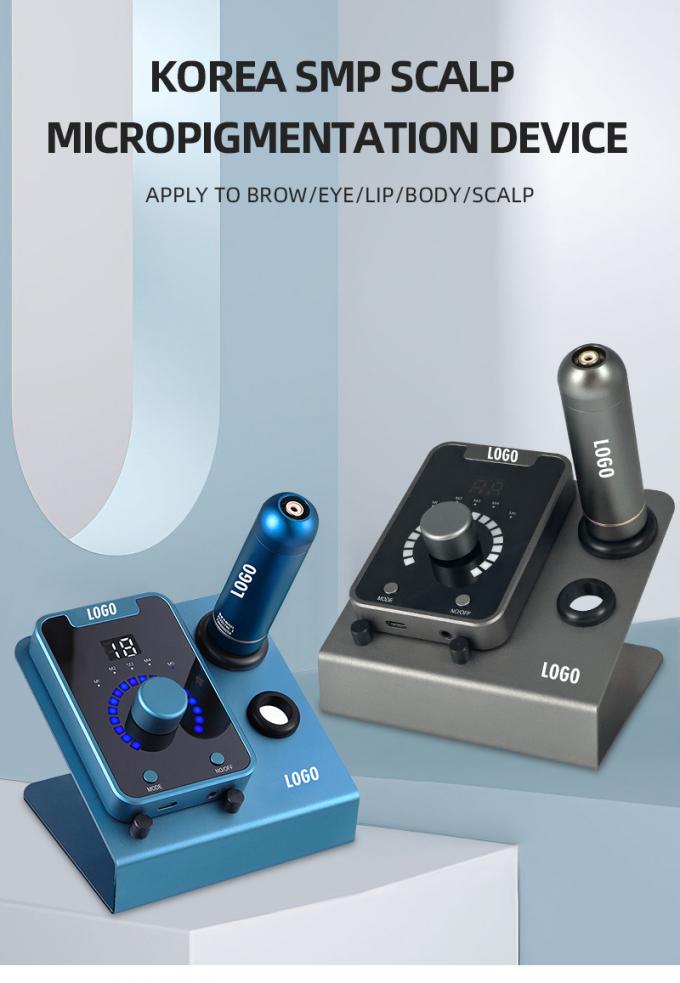 電気銃型 SMP 永久化粧とスイスモータータトゥーマシン付きの頭皮マイクロピグメンテーション装置 ブラックブルー 0