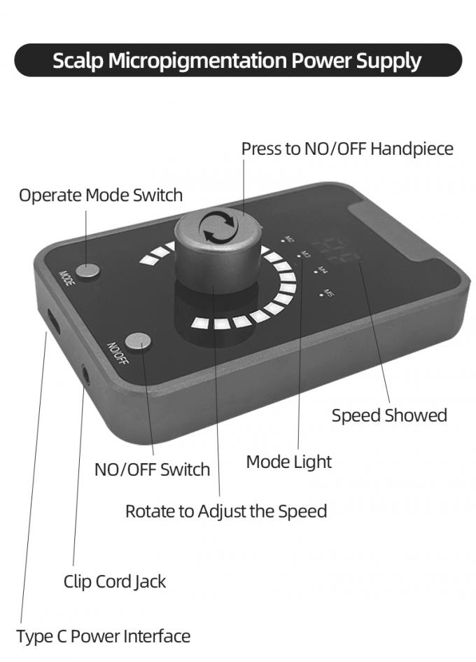 電気銃型 SMP 永久化粧とスイスモータータトゥーマシン付きの頭皮マイクロピグメンテーション装置 ブラックブルー 3