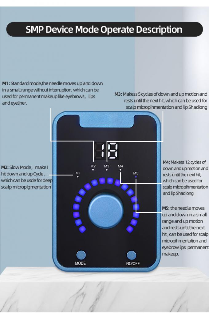 電気銃型 SMP 永久化粧とスイスモータータトゥーマシン付きの頭皮マイクロピグメンテーション装置 ブラックブルー 4