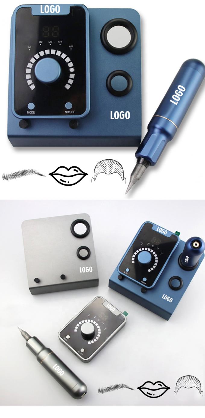 電気銃型 SMP 永久化粧とスイスモータータトゥーマシン付きの頭皮マイクロピグメンテーション装置 ブラックブルー 8