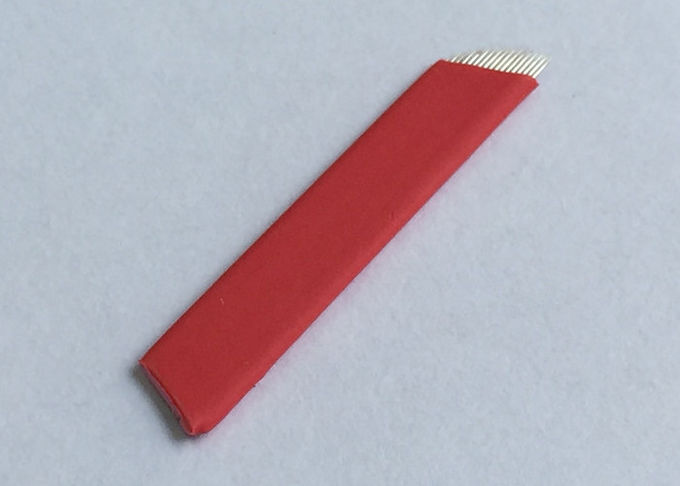使い捨て可能で赤く永久的な構造の針、眉毛の入れ墨の刃の針 0